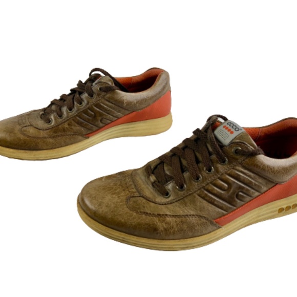 Ecco Distressed Brown Leather Oxford Shoes main image 4